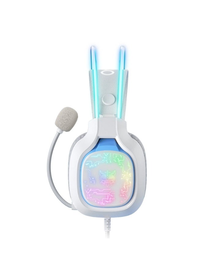 onikuma X22 RGB Gaming Headphones, Over-Ear Headset with Microphone, Noise Reduction, Volume Control, LED Light, Durable & Comfortable Design, Compatible with PC, Laptop, PS4, PS5, Xbox - Image 3
